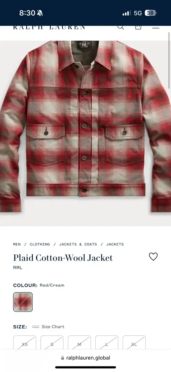 더블알엘 rrl 플레이드 코튼울 자켓 plaid jacket 팝니다.